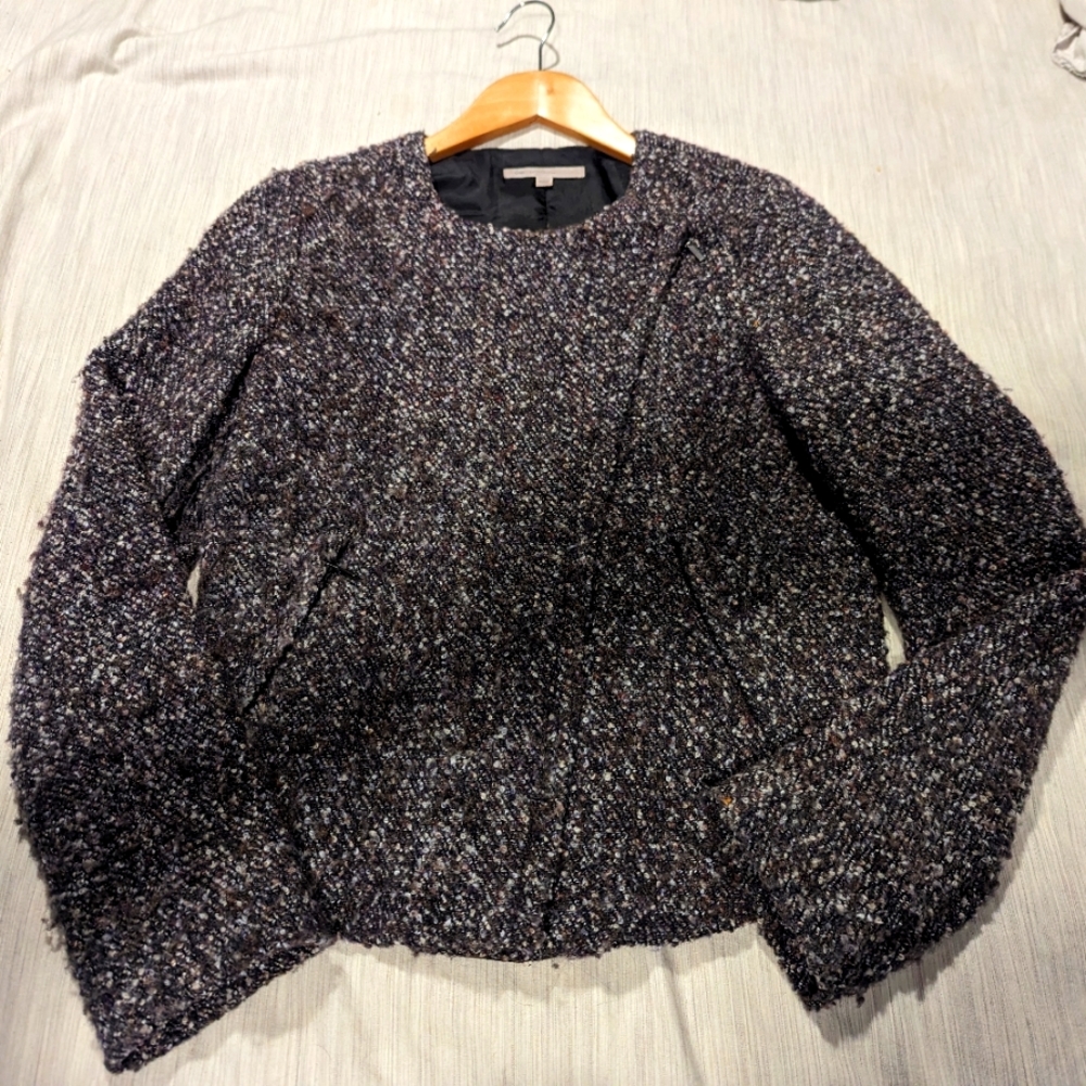 Dark brown & beige boucle Jacket